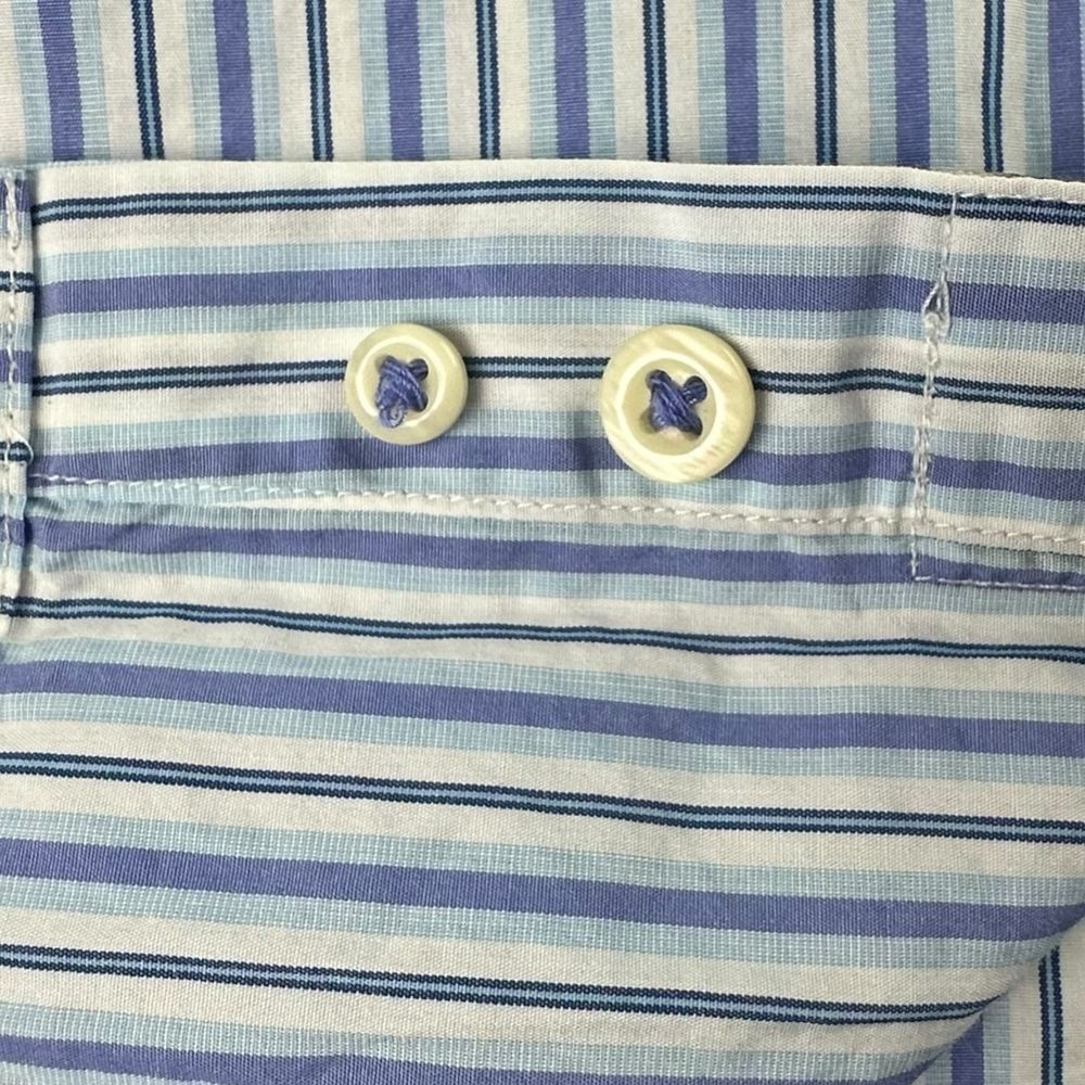 Peter Millar Men's Size XXL Blue Striped Long Sleeve Button Up Casual Shirt‎ EUC - Picture 6 of 7